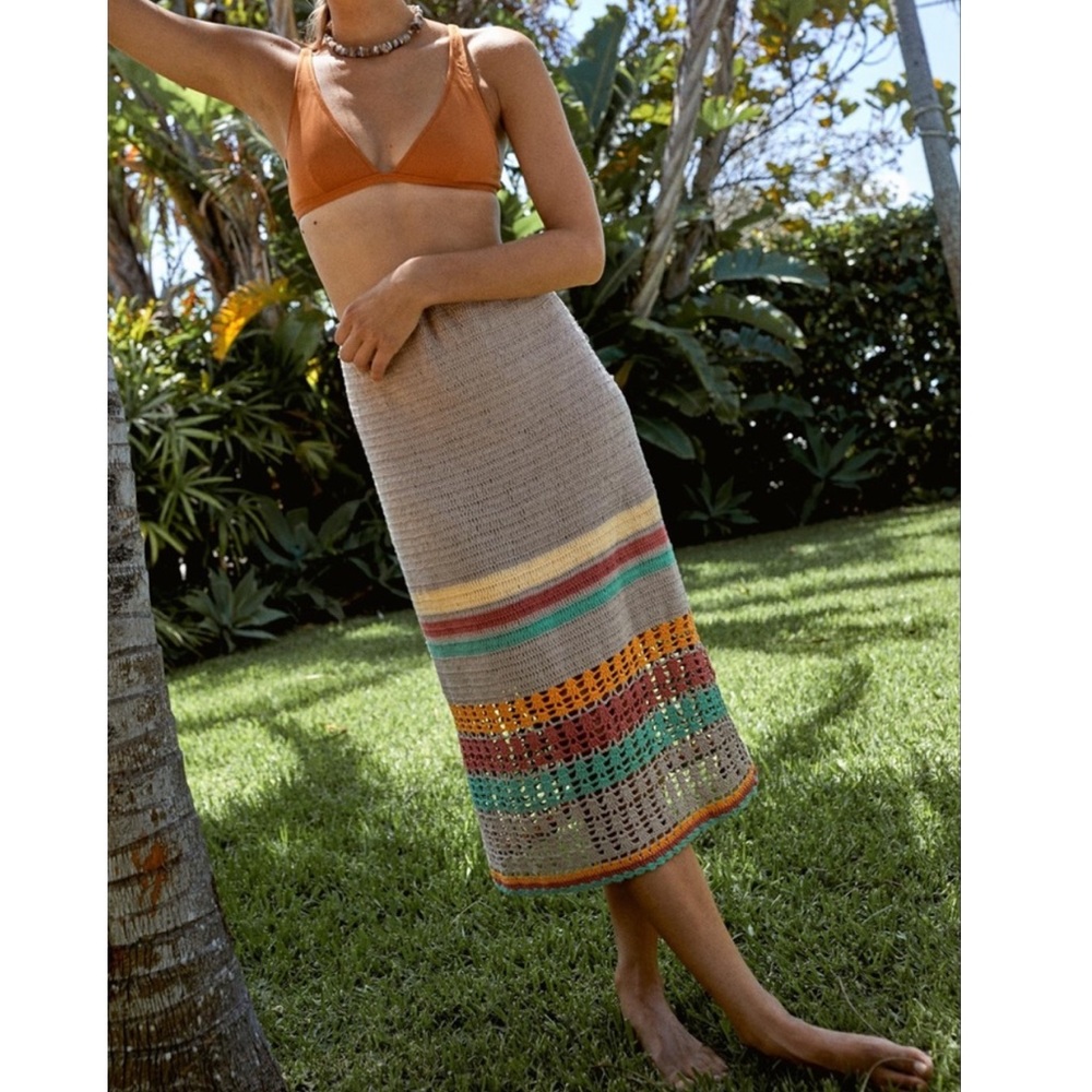 Free people crochet midi skirt